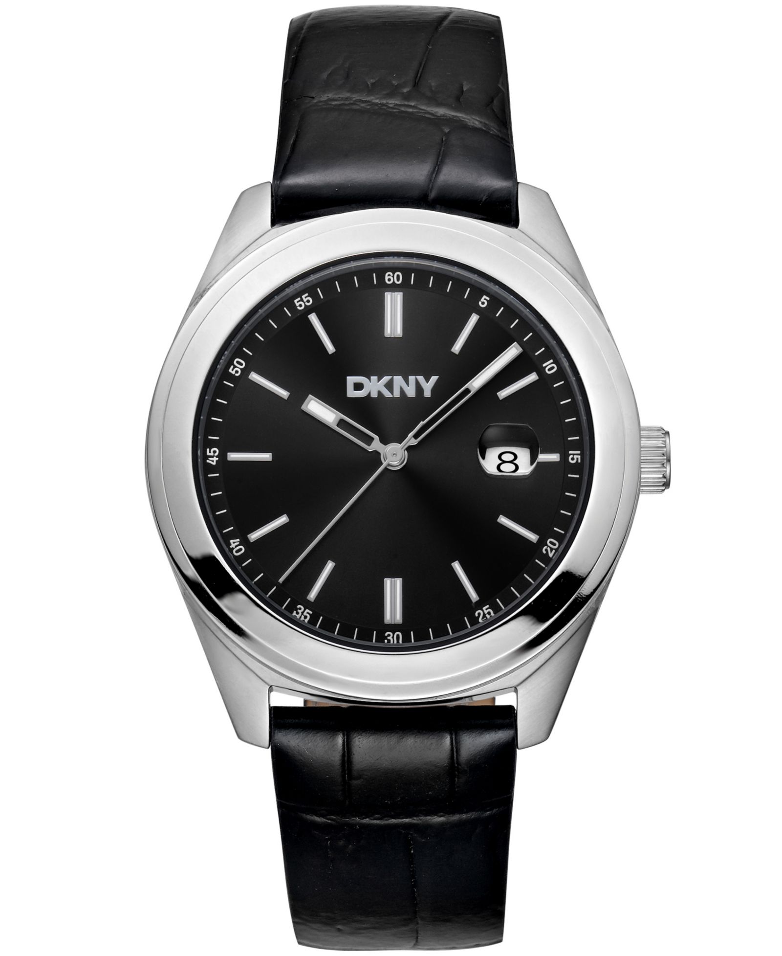 DKNY Men's Modernist Classics Dark Blue Leather Strap Watch, 40mm