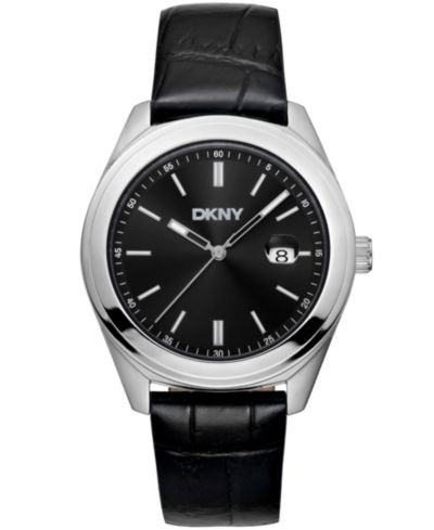 DKNY Мужские классические наручные часы с темно-синим кожаным ремешком, 40mm