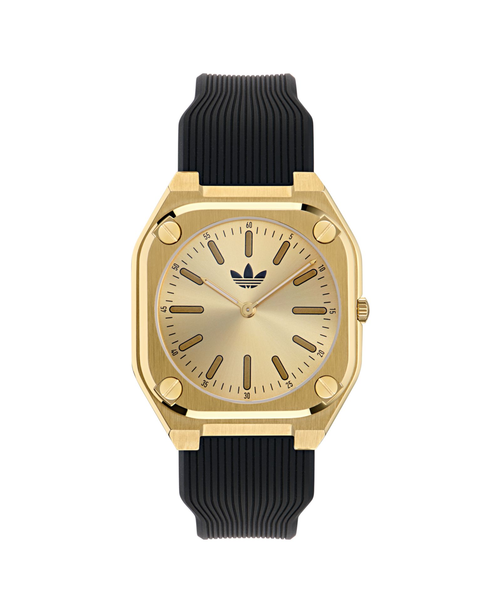 adidas Унисекс аналоговые часы из черного силикона, 39mm