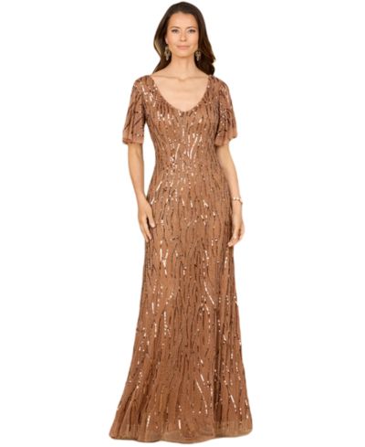 Женское вечернее платье LARA Beaded Gown With Cape Sleeves