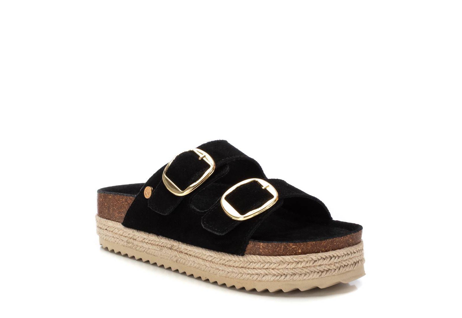 XTI Women's Cork Footbed Suede Sandals