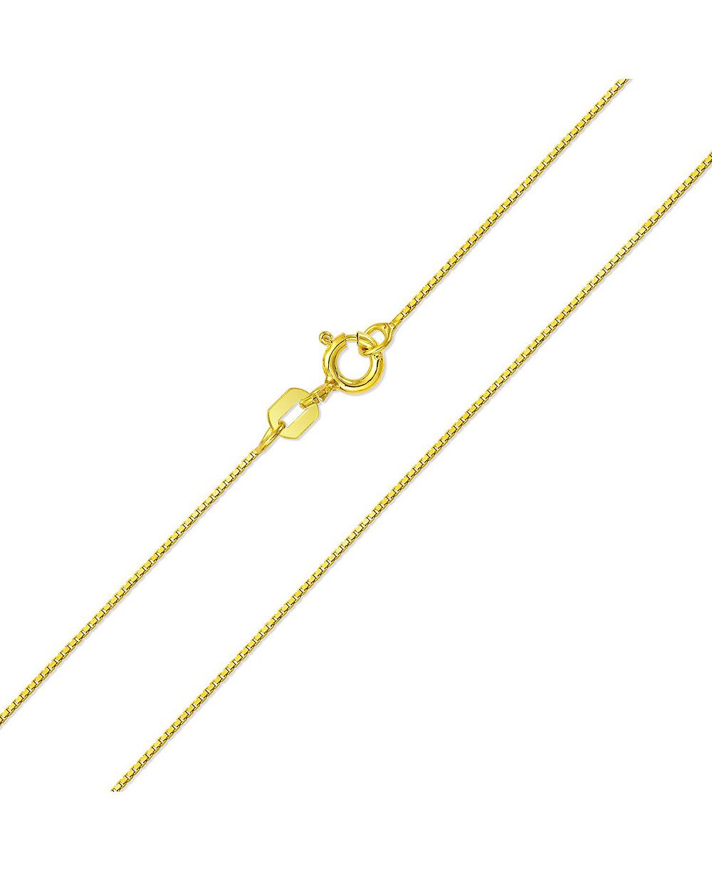 Простое ожерелье Bling Jewelry с цепочкой box chain из позолоченного серебра 925 пробы, 18"