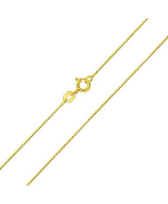 Bling Jewelry Basic Simple Yellow Gold Plated .925 Sterling Silver Box Chain Necklace 18"