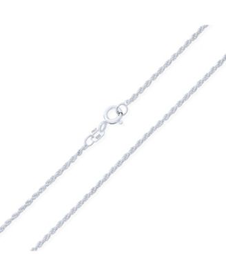 Bling Jewelry Classic Strong 2MM .925 Sterling Silver Cable Rope Chain Necklace 14"