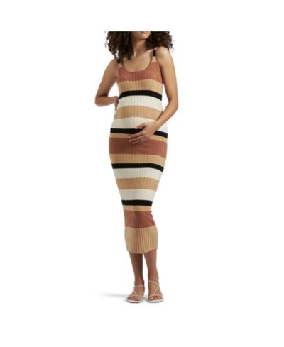 Ripe Maternity Женское трикотажное платье в полоску, серия Sarah