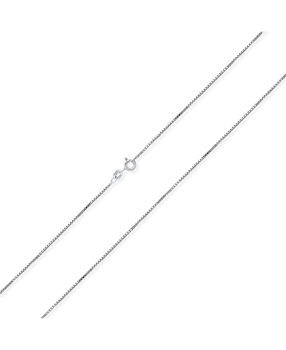 Ожерелье Bling Jewelry из посеребренного стерлингового серебра .925 с коробчатой цепью, длина 24 дюйма
