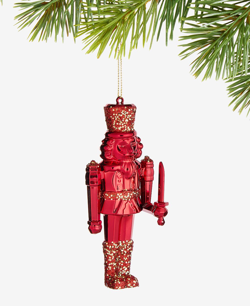 Holiday Lane Christmas Glitters Red Nutcracker Ornament, Macy's Exclusive
