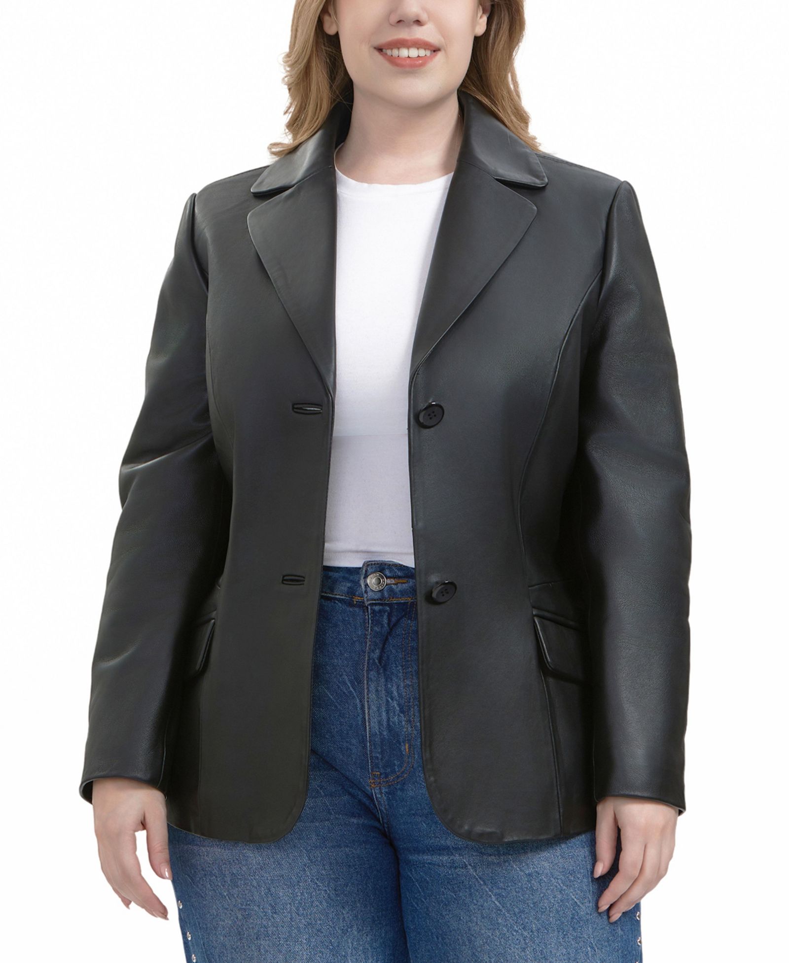 Пиджак-блейзер BGSD Plus Size Ruth Leather