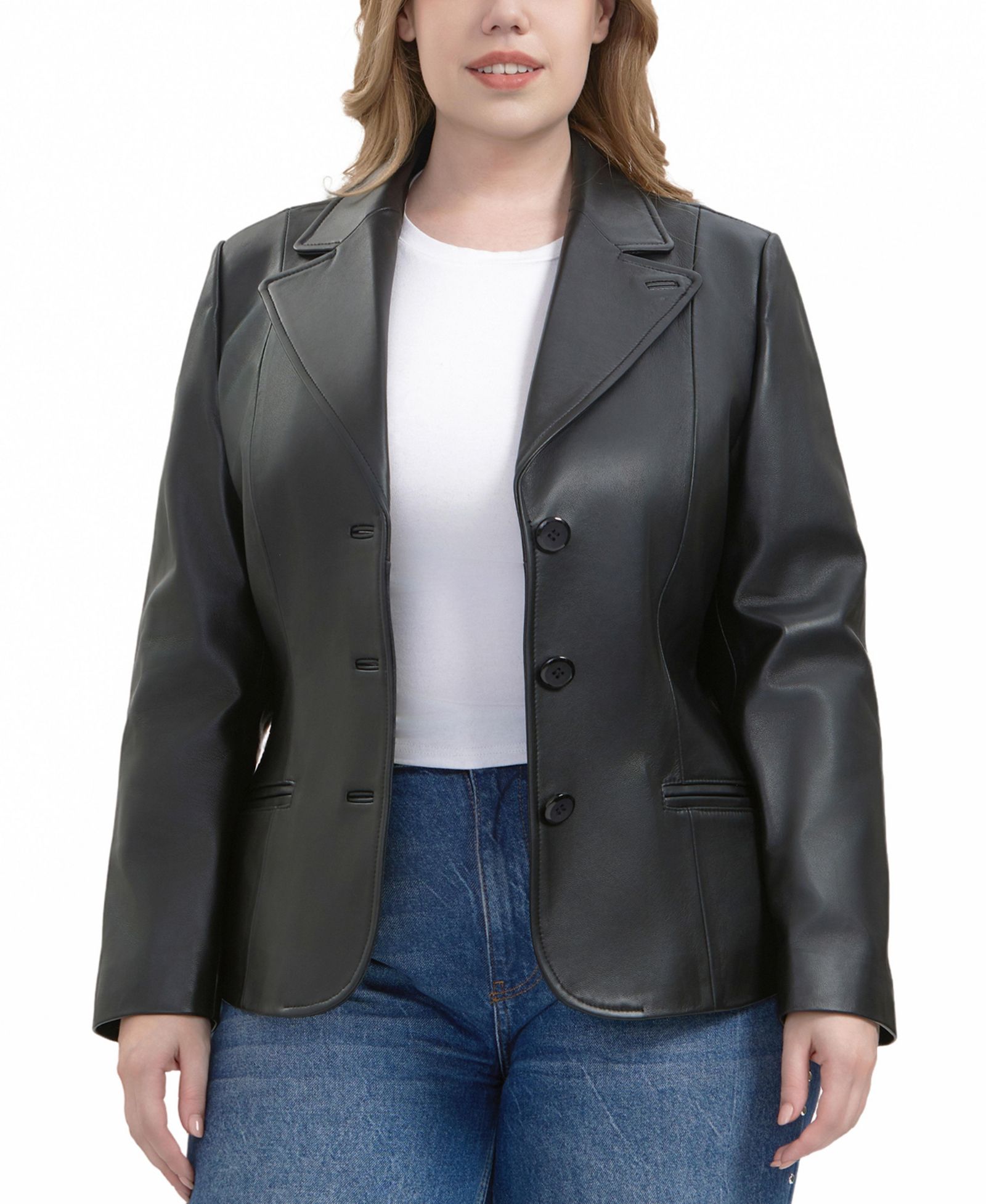 Кожаный блейзер BGSD Plus Size Norah