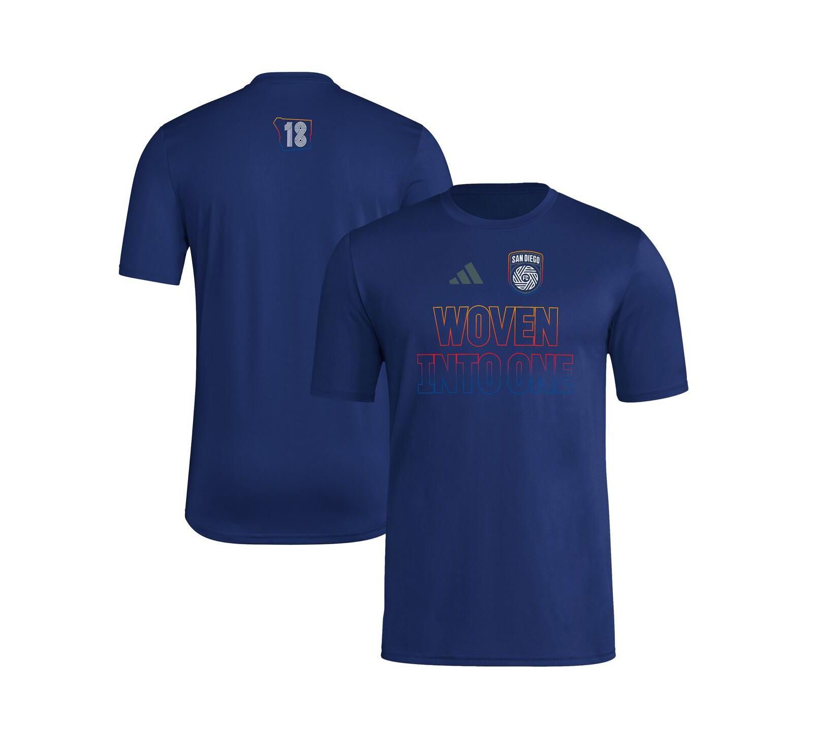 Мужская футболка adidas Navy San Diego FC 2025 Jersey Hook AEROREADY T-Shirt