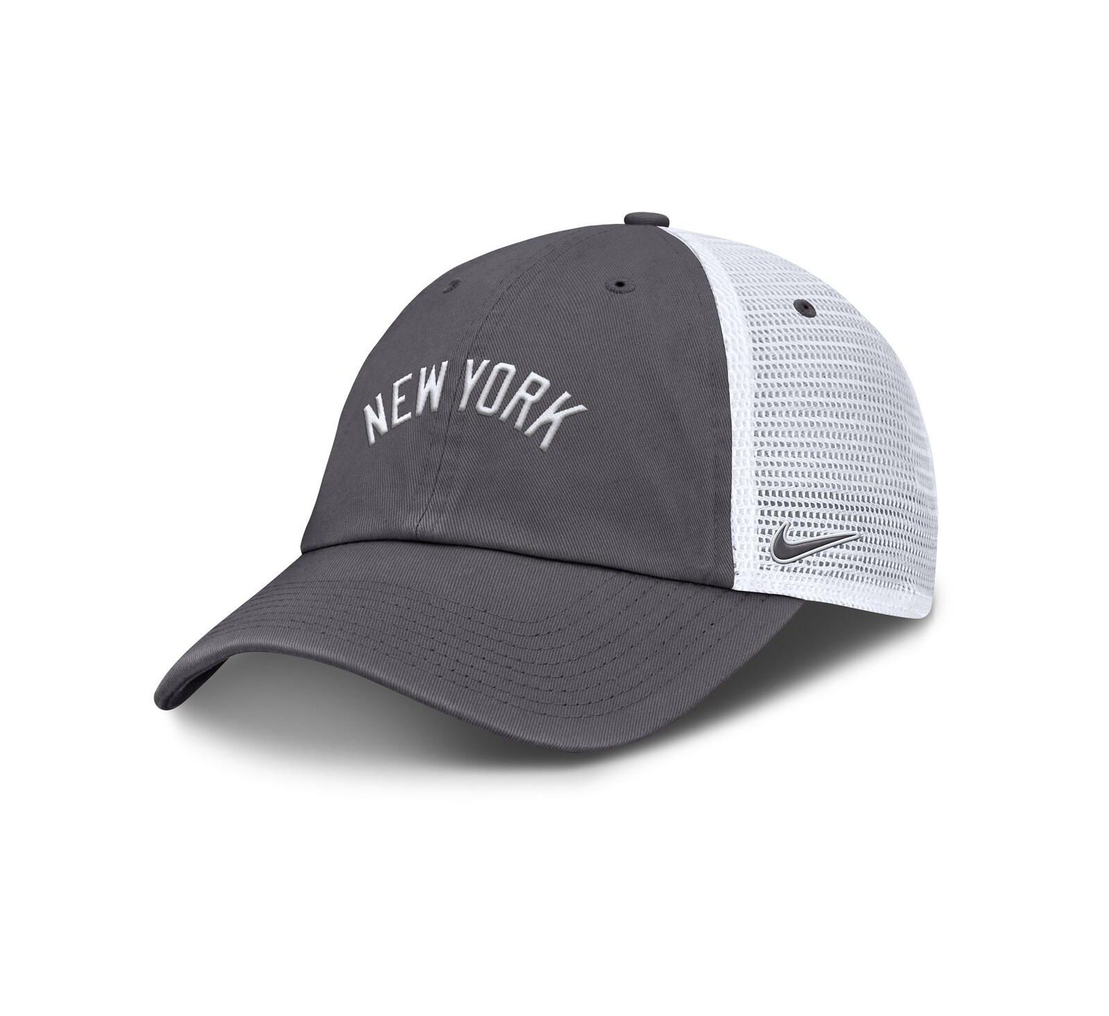 Мужская кепка Nike Gray New York Yankees Wordmark Club Adjustable Trucker Hat