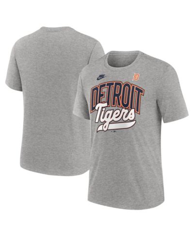 Мужская футболка Nike Heather Gray Detroit Tigers Cooperstown Collection Retro Tri-Blend T-Shirt