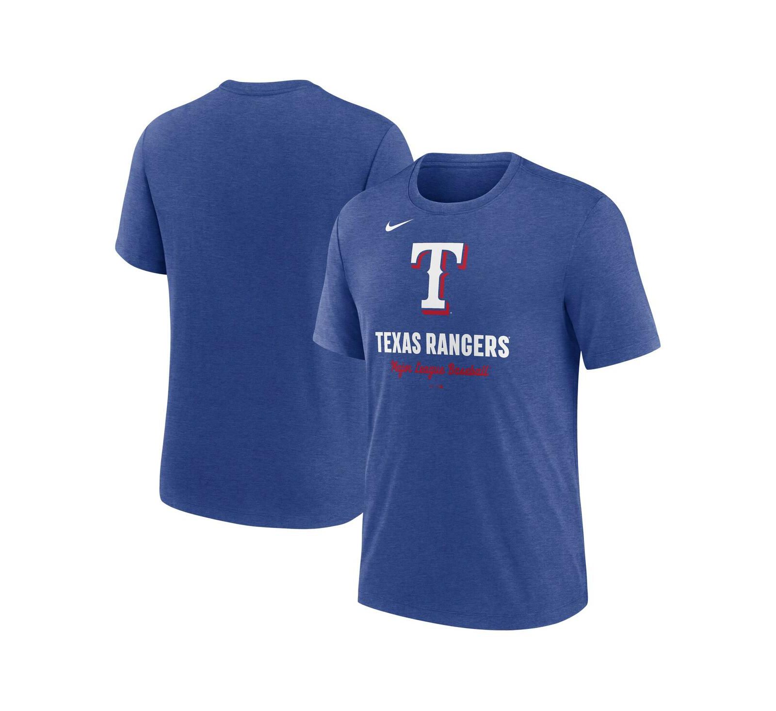 Мужская футболка Nike Heather Royal Texas Rangers Logo Tri-Blend