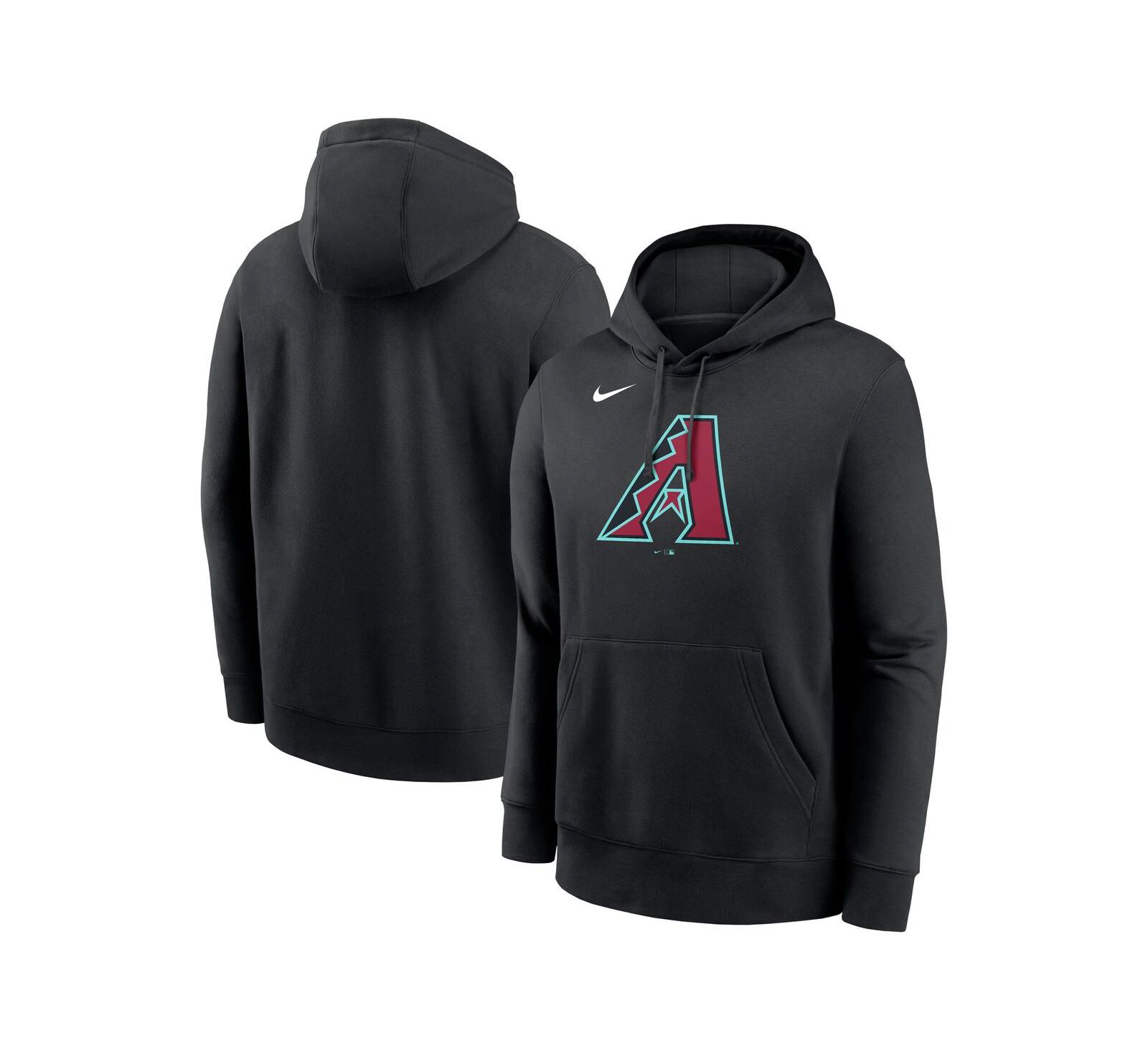 Nike Men's Black Arizona Diamondbacks Logo Club Fleece Pullover Hoodie