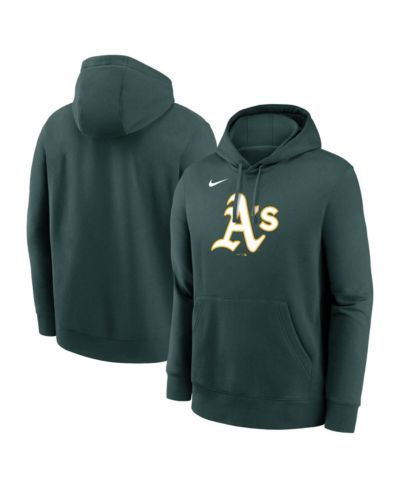 Nike Men's Green Athletics Logo Club Fleece Pullover Hoodie