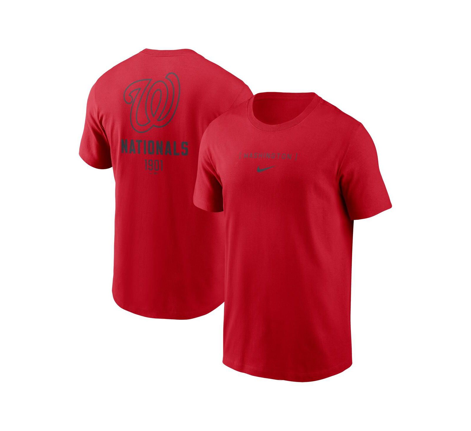 Nike Men's Red Washington Nationals Large Logo Back Stack T-Shirt