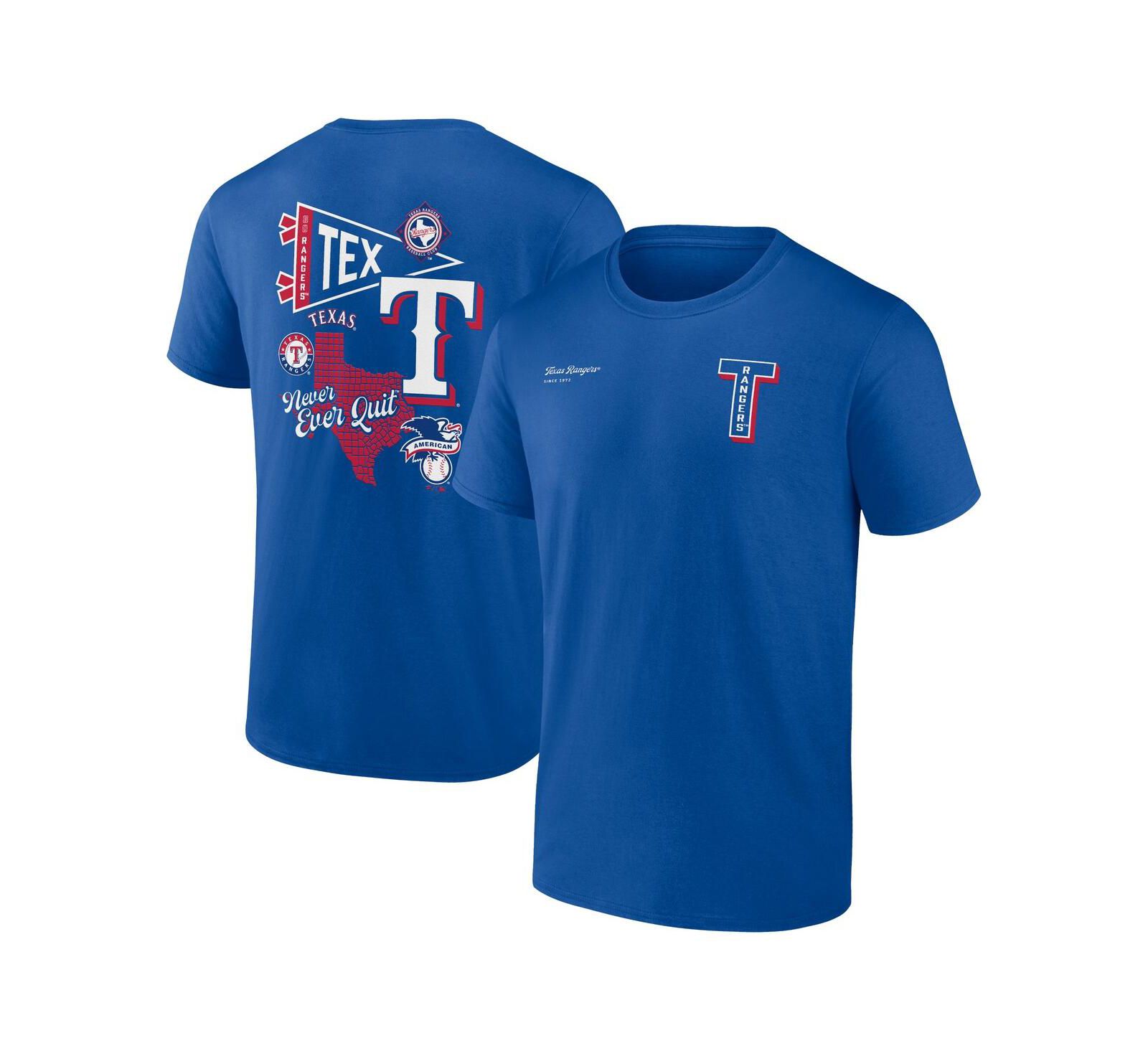 Мужская футболка Fanatics Royal Texas Rangers Split Zone