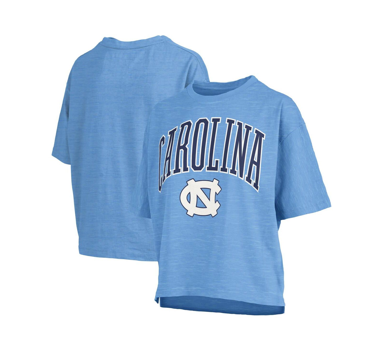 Pressbox Women's Carolina Blue North Carolina Tar Heels Nelson Arch Over Logo Waist Length Oversized Slub T-Shirt