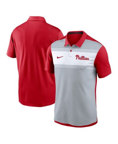 Мужская поло-рубашка Nike Philadelphia Phillies Vapor Striped Performance, белая/красная