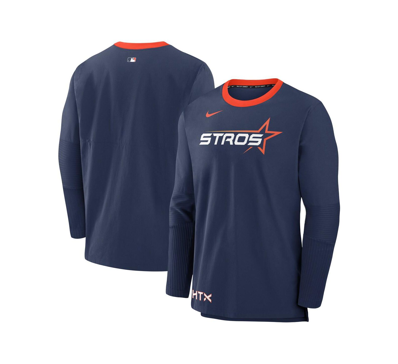 Nike Men's Navy Houston Astros 2025 City Connect Authentic Collection Lightweight Player Tri-Blend Performance Long Sleeve T-Shirt