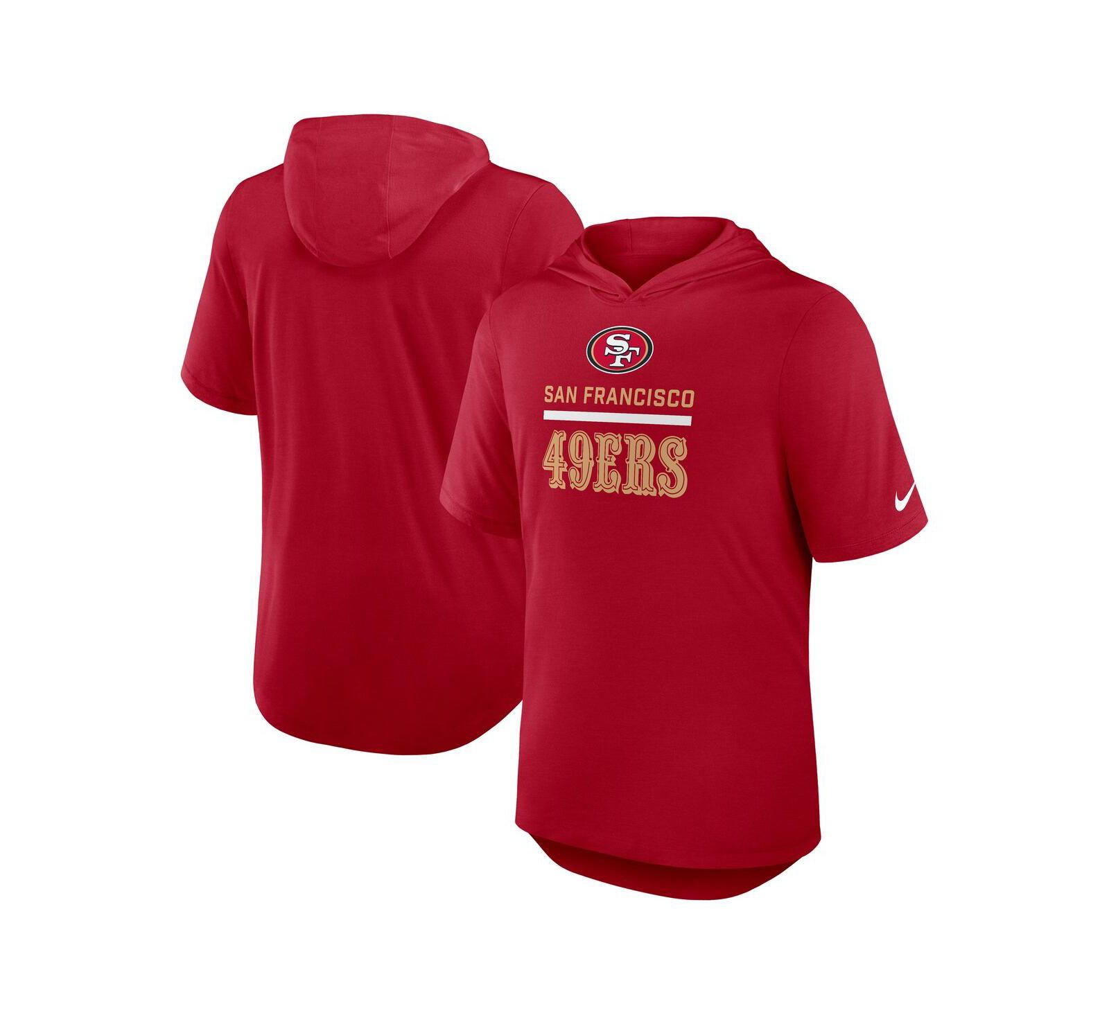 Nike Men's Scarlet San Francisco 49ers Lockup Tri-Blend Hoodie T-Shirt