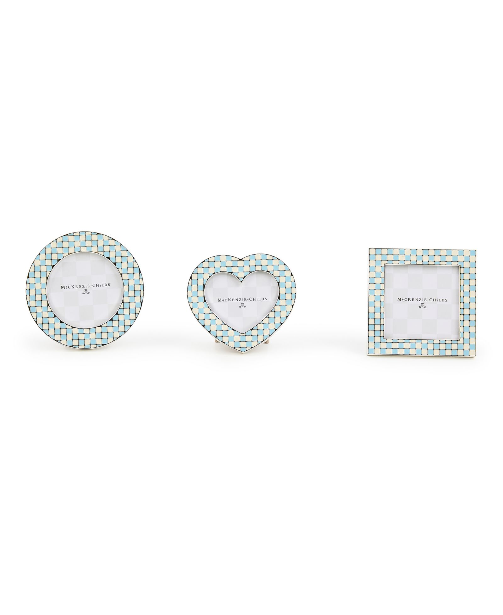 MacKenzie-Childs Celebrate Baby Blue Assorted Frames, Set of 3