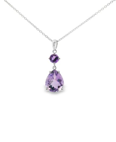 Подвеска с розовым аметистом (4.50 ct. t.w.) и аметистом (0.50 ct. t.w.) из стерлингового серебра