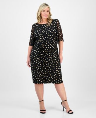 Платье Connected Plus Size Printed Side-Shirred Butterfly-Sleeve