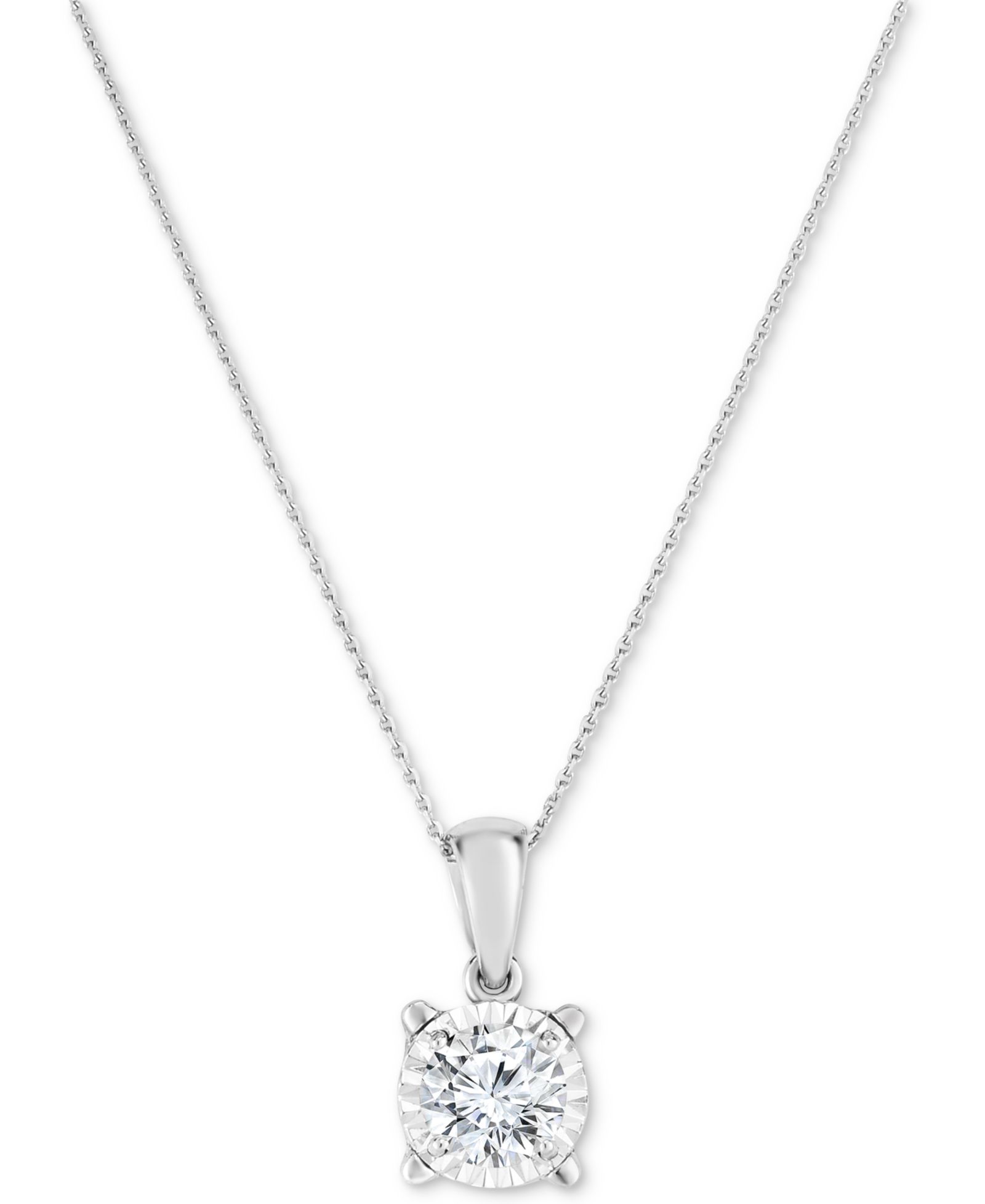 Подвеска TruMiracle® Diamond Solitaire 18" в белом золоте 14k