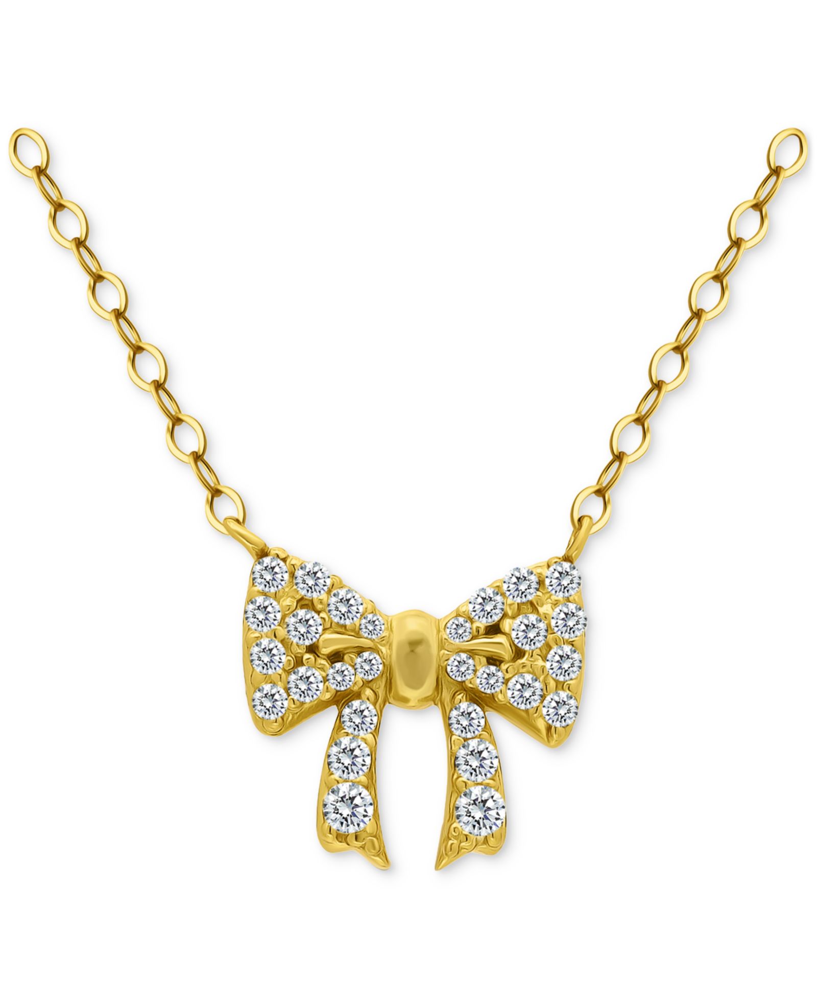 Подвеска-ожерелье Giani Bernini Cubic Zirconia Bow, 16" + 2" Extender