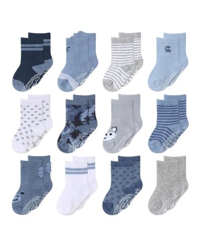 Детские хлопковые носки The Peanutshell, 12 шт., Blue/Grey