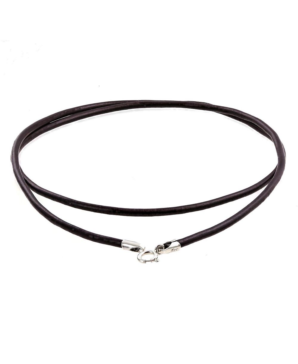 Bling Jewelry Genuine Brown Leather Cord Necklace .925 Sterling Silver Clasp 24"