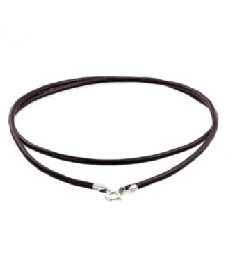 Bling Jewelry Genuine Brown Leather Cord Necklace .925 Sterling Silver Clasp 24"