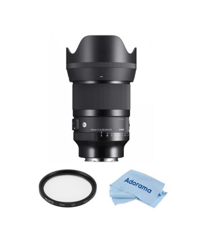 Объектив Sigma 50mm f/1.4 DG DN Art для Sony E, комплект с 72mm Multi Coated UV фильтром и салфеткой из микрофибры