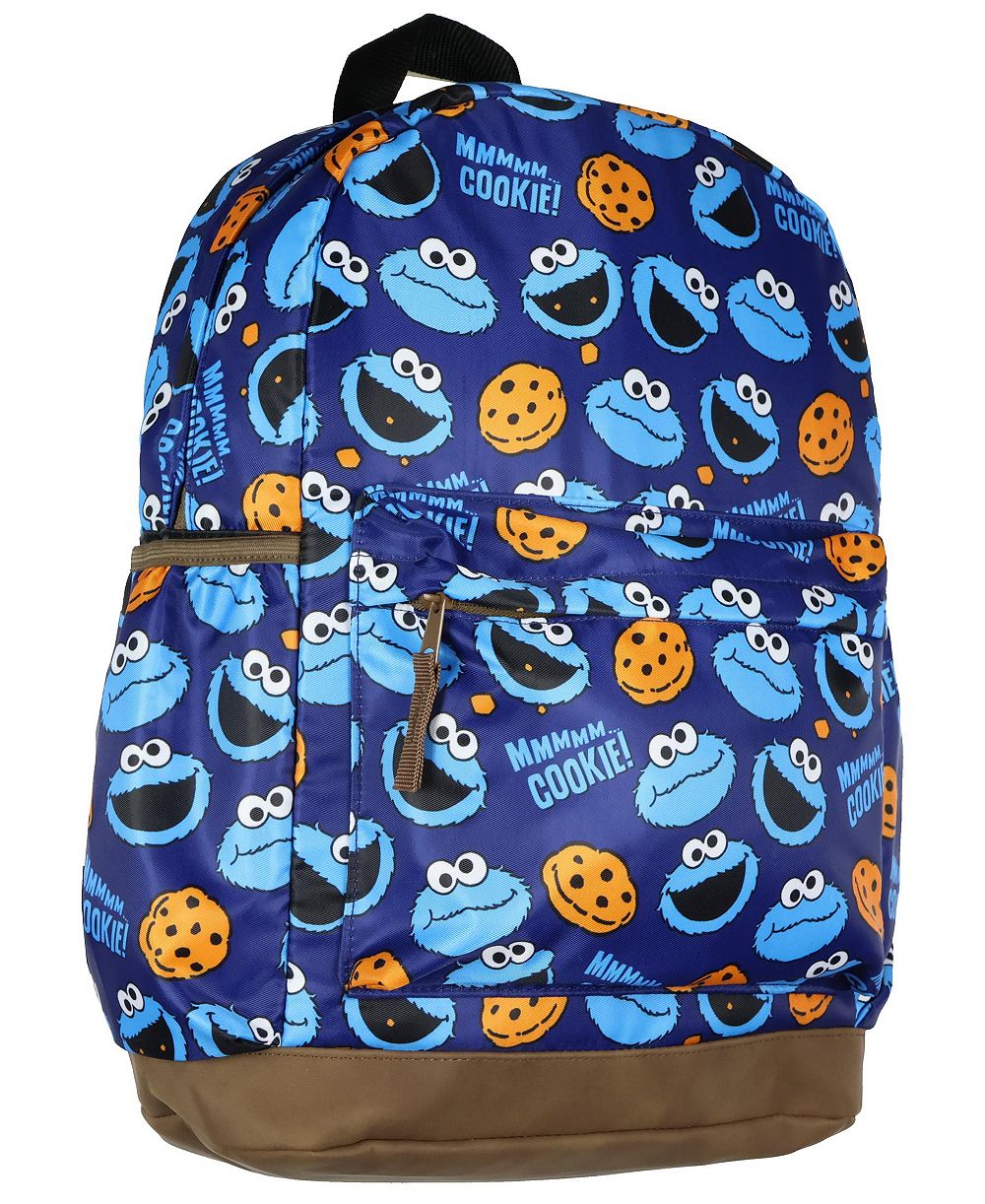 Sesame Street Backpack Cookie Monster All-Over Tossed Print School Book Bag