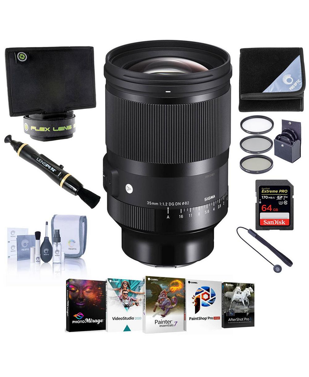 Sigma 35mm f/1.2 DG DN ART объектив для L Mount с комплектом ПО Corel, набором фильтров 82mm, блендой, очистителем и чехлом