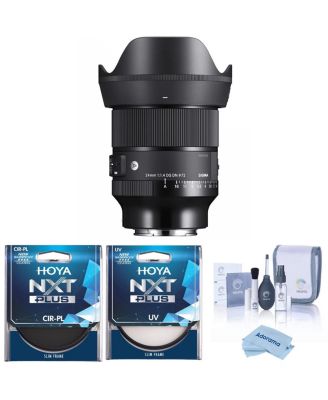 Sigma 24mm f/1.4 DG DN Art Lens for Sony E, w/Hoya 77mm UV  CPL Filters