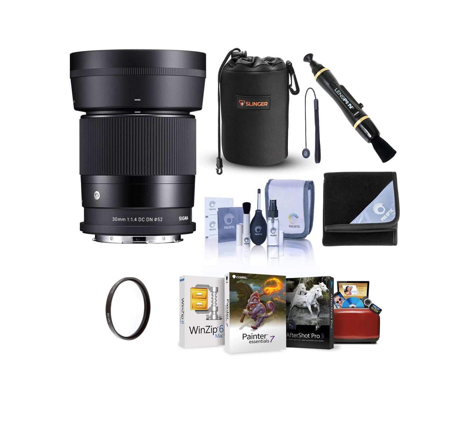Sigma 30mm f/1.4 DC DN Contemporary Lens for L Mount w/Mac Software  Acc