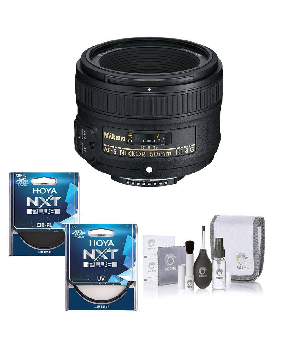 Nikon 50mm f/1.8G AF-S NIKKOR Lens with ProOptic 58mm CPL+UV Filter Ki