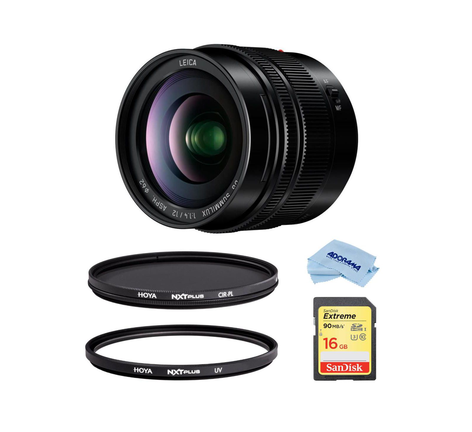 Объектив Panasonic Leica DG Summilux 12mm f/1.4, MFT, с фильтрами UV и CPL 62mm