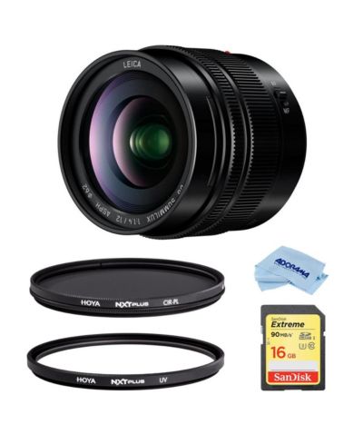 Panasonic LUMIX G объектив Leica DG Summilux, 12 мм, F1.4 ASPH, широкоугольный, для беззеркальных камер Micro Four Thirds, H-X012 (США) в комплекте с фильтром Hoya NXT Plus с многослойным покрытием