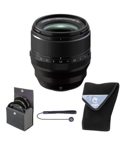 Fujifilm XF 56mm f/1.2 R WR Объектив, Black, комплект с фильтром Digital Essentials и чехлом 15x15"
