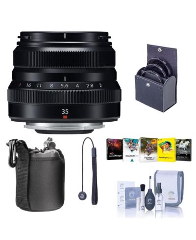 Fujifilm XF 35mm f/2 R WR Lens, Black, w/43mm Filter Kit, PC Software, Case