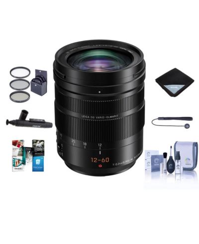 Объектив Panasonic LUMIX Professional 12-60mm Leica DG Vario-ELMARIT, F2.8-4.0 ASPH, Power O.I.S, Mirrorless Micro Four Thirds (H-ES12060) комплект