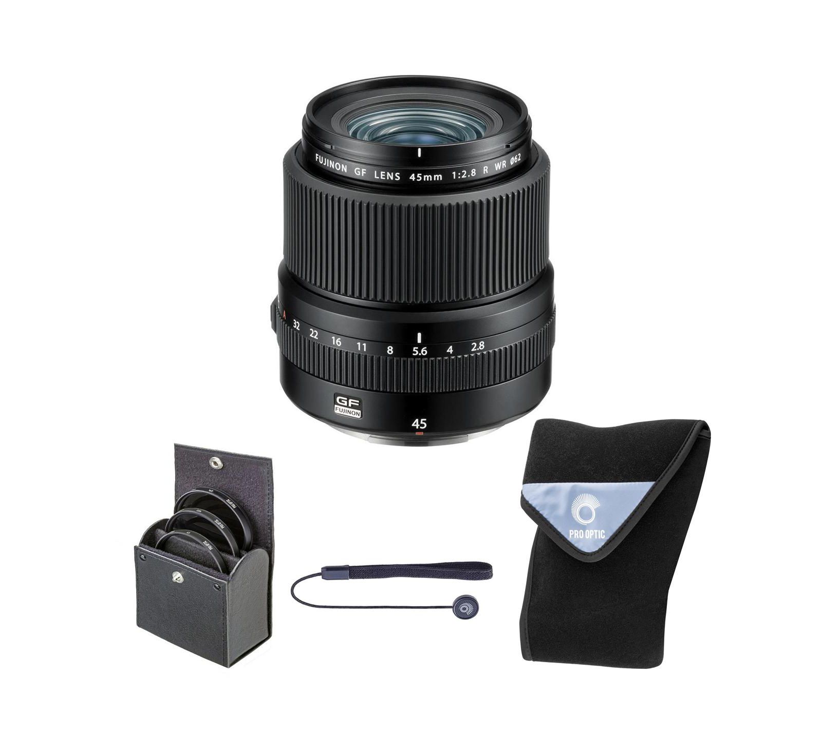 Fujifilm GF 45mm f/2.8 R WR объектив, с комплектом фильтров 62mm 15x15" чехол для объектива
