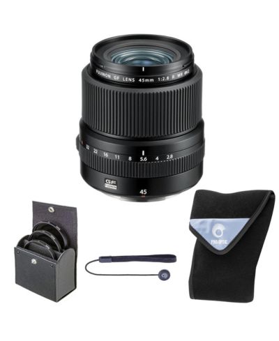 Объектив Fujifilm GF 45mm f/2.8 R WR, комплект с набором фильтров 62mm Digital Essentials и чехлом для объектива 15x15"