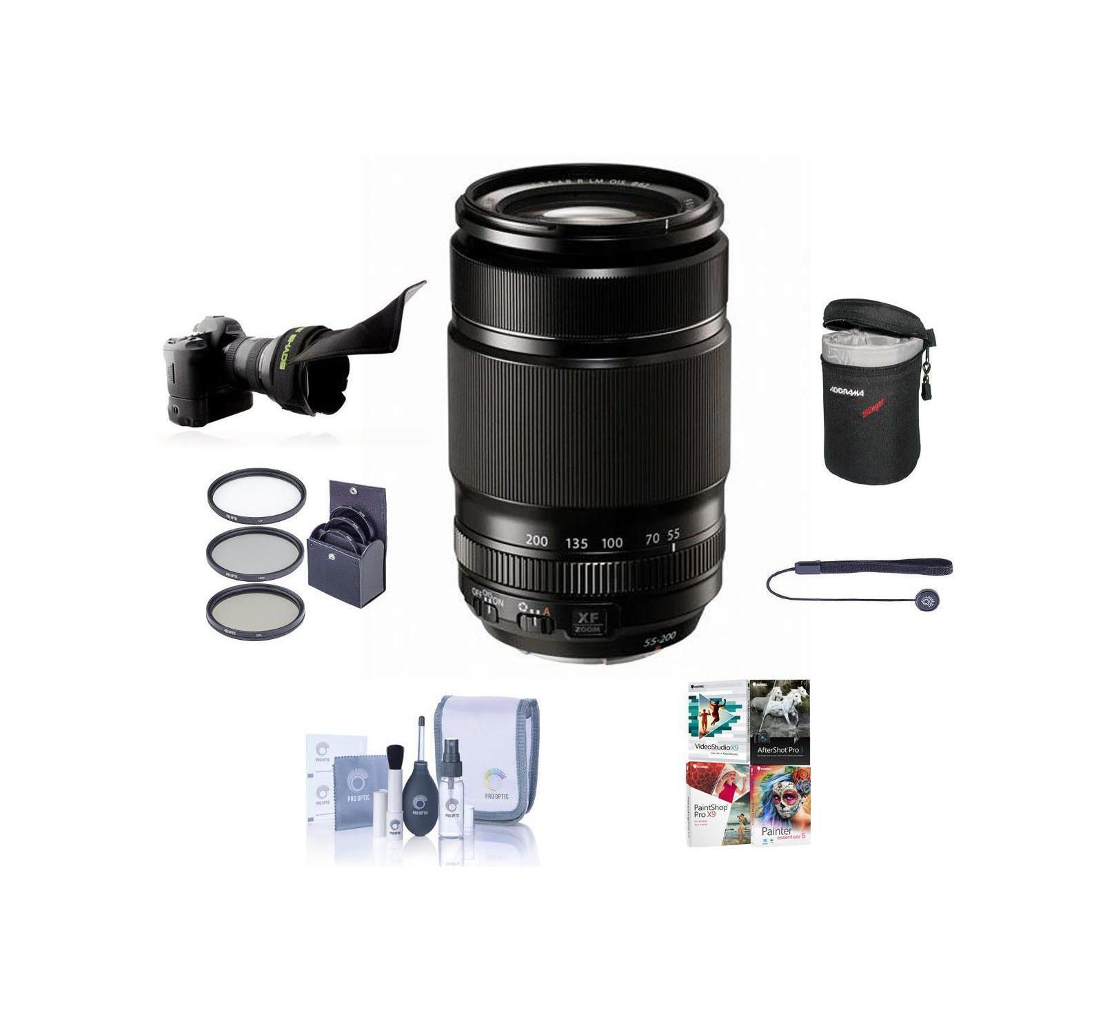 Fujifilm XF 55-200mm f/3.5-4.8 R LM OIS Lens,w/62mm Filter Kit, PC Software