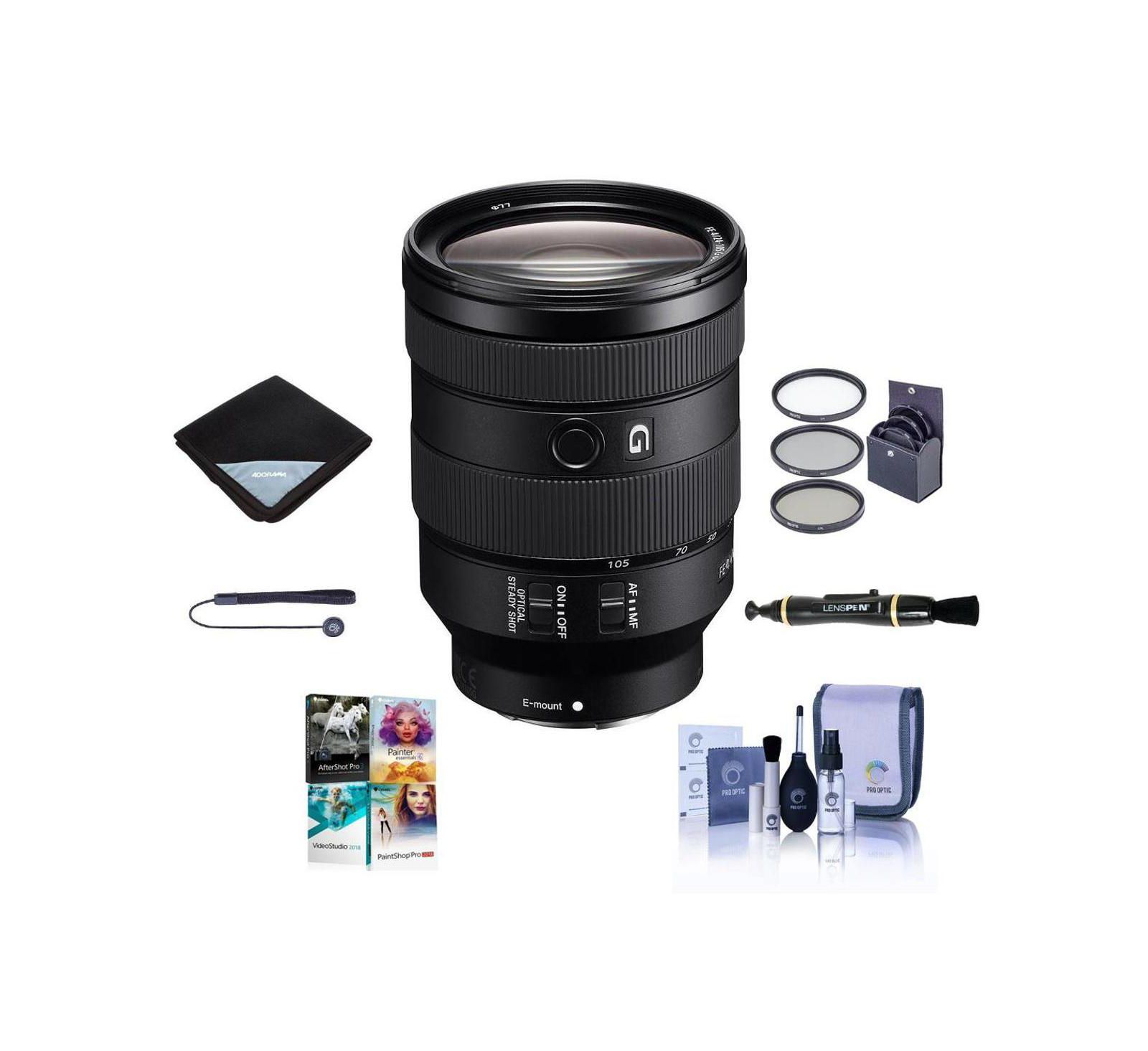 Sony FE 24-105mm f/4 G OSS E-Mount Lens Bundle for Mirrorless Cameras