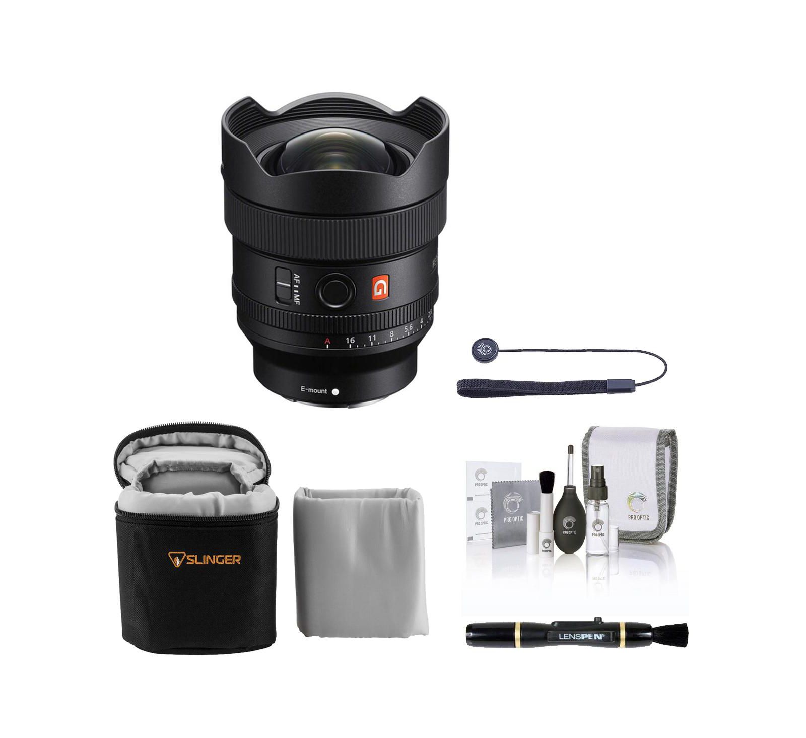 Объектив Sony FE 14mm f/1.8 GM Prime с чехлом, набором для чистки и колпачком