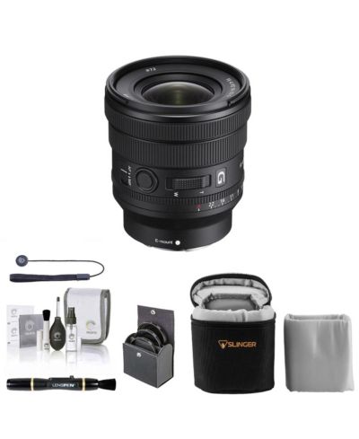 Sony объектив FE PZ 16-35mm f/4 G для Sony E, комплект с набором фильтров 72mm Digital Essentials, мягким чехлом, очистителем и универсальной линзой